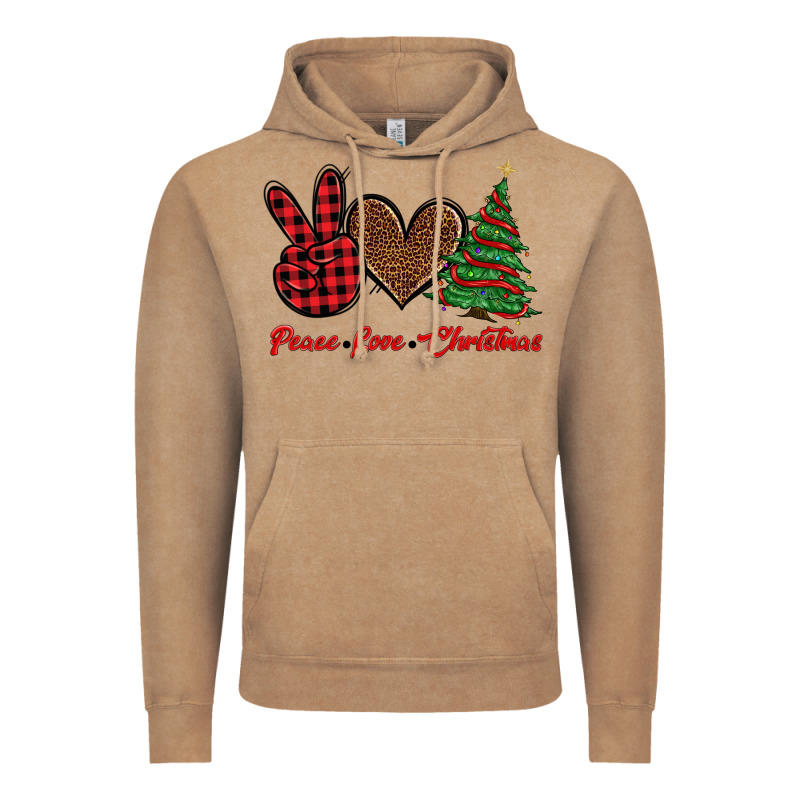 Peace Love Christmas Vintage Hoodie by BarkalooDesign | Teevron