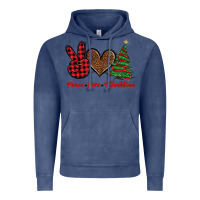 Vintage Denim peace love christmas Vintage Hoodie - BarkalooDesign