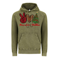 Vintage Olive peace love christmas Vintage Hoodie - BarkalooDesign