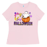 Bubblegum Pink my 1st halloween Ladies Tee - CowhideDigitalArt