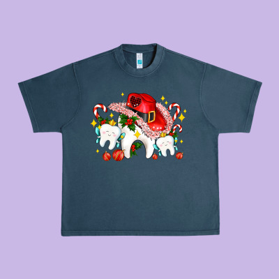 Dental Christmas Teeth And Candies Urban Heavy Tee Designed By Adodesignshop