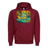 Burgundy life is better at the beach Zipper Hoodie - Jasminsmagicworld