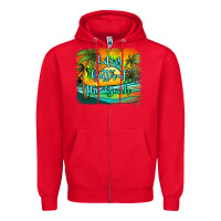 Red life is better at the beach Zipper Hoodie - Jasminsmagicworld
