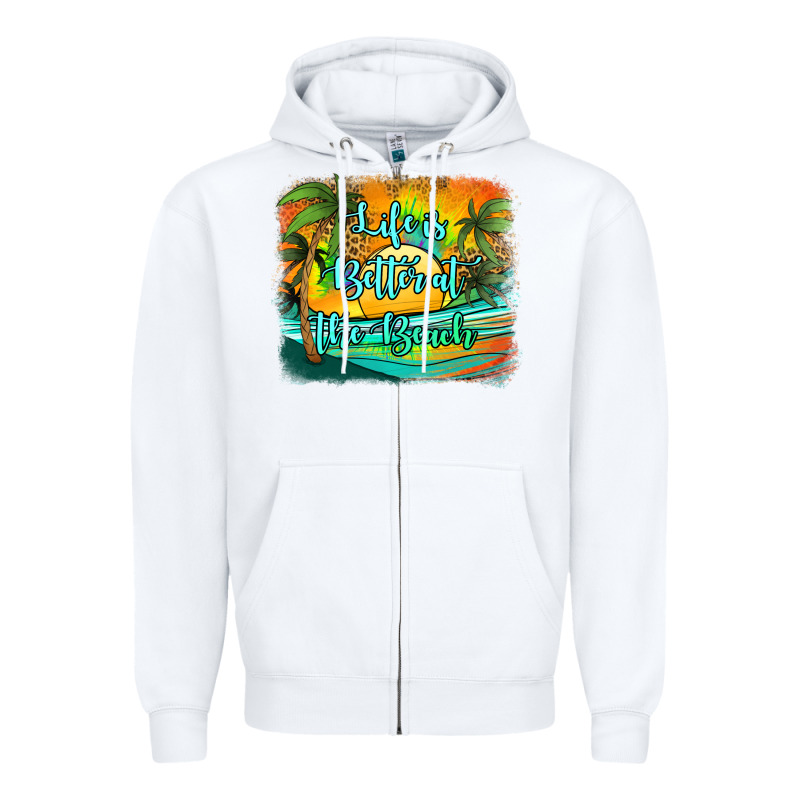 Life Is Better At The Beach Zipper Hoodie by Jasminsmagicworld | Teevron