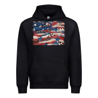 Black Leopard glitter American flag Urban Hoodie - FaDigitalArtStudio