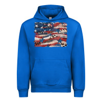 Cobalt Leopard glitter American flag Urban Hoodie - FaDigitalArtStudio