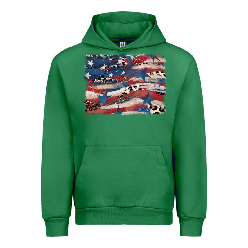 Leopard Glitter American Flag Urban Hoodie by FaDigitalArtStudio | Teevron