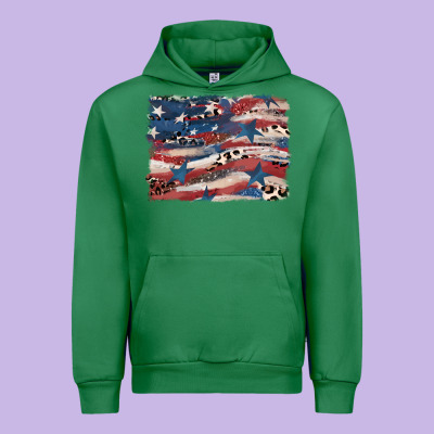 Leopard Glitter American Flag Urban Hoodie Designed By Fadigitalartstudio