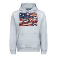 Heather Grey Leopard glitter American flag Urban Hoodie - FaDigitalArtStudio