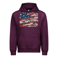 Mauve Wine Leopard glitter American flag Urban Hoodie - FaDigitalArtStudio