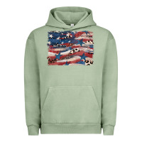Pigment Oil Green Leopard glitter American flag Urban Hoodie - FaDigitalArtStudio