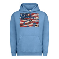 Pigment Pebble Blue Leopard glitter American flag Urban Hoodie - FaDigitalArtStudio