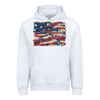 White Leopard glitter American flag Urban Hoodie - FaDigitalArtStudio