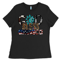 Black god bless america Ladies Tee - SublimationCraftShop