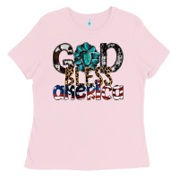 Bubblegum Pink god bless america Ladies Tee - SublimationCraftShop