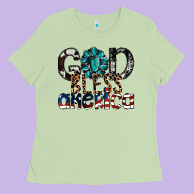 God Bless America Ladies Tee Designed By Sublimationcraftshop