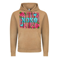 Vintage Camel xoxo valentines day leopard glitter brushstroke Vintage Hoodie - Jasminsmagicworld
