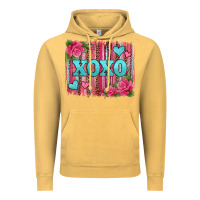 Vintage Mustard xoxo valentines day leopard glitter brushstroke Vintage Hoodie - Jasminsmagicworld