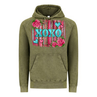 Vintage Olive xoxo valentines day leopard glitter brushstroke Vintage Hoodie - Jasminsmagicworld