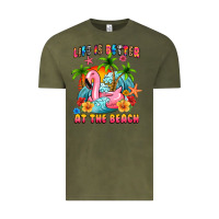 Vintage Olive life is better at the beach Vintage Tee - MaliasSmallBusiness