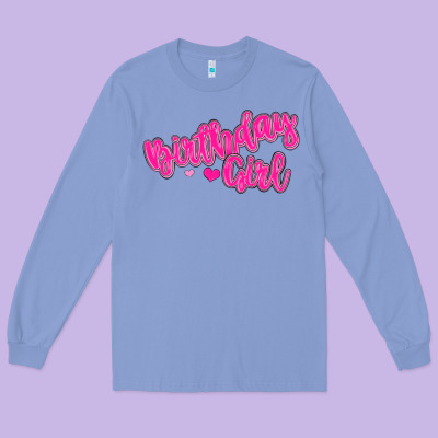 Birthday Girl Long Sleeve Tee Designed By Maliassmallbusiness