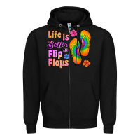 Black life is better in flip flops Zipper Hoodie - Jasminsmagicworld