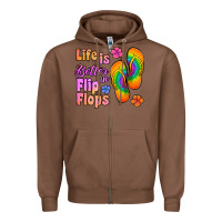 Chestnut life is better in flip flops Zipper Hoodie - Jasminsmagicworld