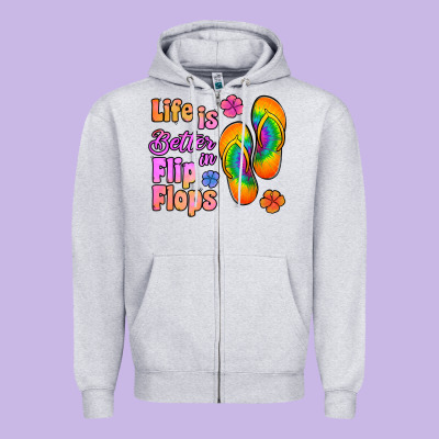 Life Is Better In Flip Flops Zipper Hoodie Designed By Jasminsmagicworld