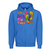 True Royal life is better in flip flops Zipper Hoodie - Jasminsmagicworld