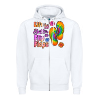 White life is better in flip flops Zipper Hoodie - Jasminsmagicworld