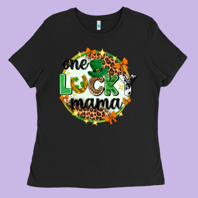 One Lucky Mama  St. Patricks Day Ladies Tee Designed By Neo Western