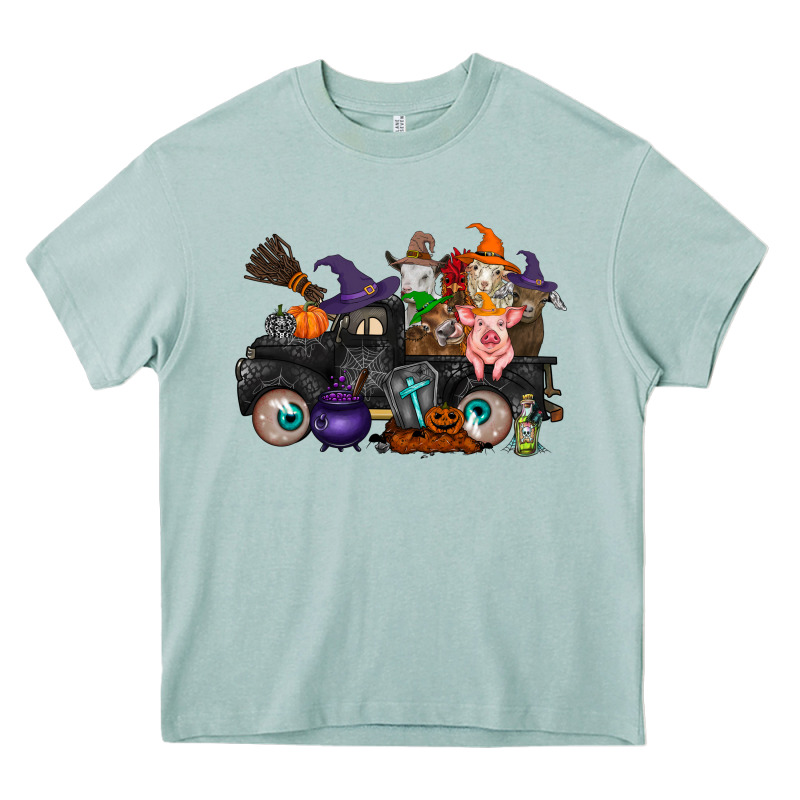 Halloween Farm Animals Truck Heavy Core Tee by RacoonDesign | Teevron