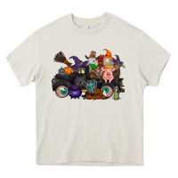 Cream halloween farm animals truck Heavy Core Tee - RacoonDesign