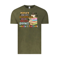 Vintage Olive money can't buy happiness but it can buy books Vintage Tee - MaliasSmallBusiness