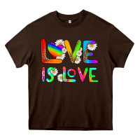 Chocolate Brown love is love Heavy Core Tee - HRA Design Shop