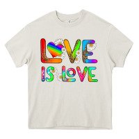 Cream love is love Heavy Core Tee - HRA Design Shop
