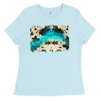 Baby Blue turquoise, cowhide backgraund Ladies Tee - JahusDesignShop