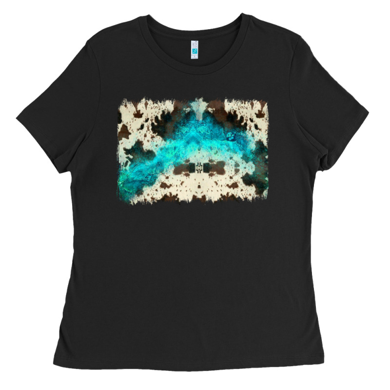 Turquoise, Cowhide Backgraund Ladies Tee by JahusDesignShop | Teevron