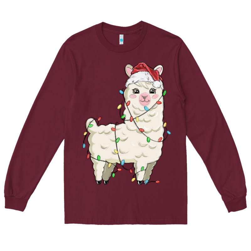 Christmas Llama Long Sleeve Tee by MaliasSmallBusiness | Teevron