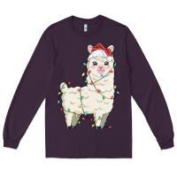 Plum christmas llama Long Sleeve Tee - MaliasSmallBusiness