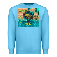 Ocean Blue wıshın i was fıshın Premium Sweatshirt - TumblerDesignByShophia