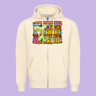 Life Is Short Make It Salty Zipper Hoodie Designed By Jasminsmagicworld