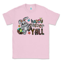 Bubblegum Pink Happy Easter Y'all Classic Tee - CowhideDigitalArt