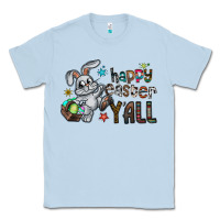 Dusty Blue Happy Easter Y'all Classic Tee - CowhideDigitalArt