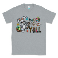 Heather Grey Happy Easter Y'all Classic Tee - CowhideDigitalArt