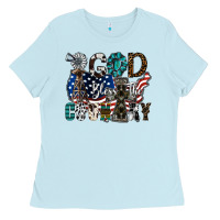 Baby Blue god bless the country Ladies Tee - SublimationCraftShop