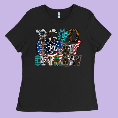 God Bless The Country Ladies Tee Designed By Sublimationcraftshop