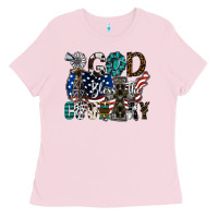 Bubblegum Pink god bless the country Ladies Tee - SublimationCraftShop
