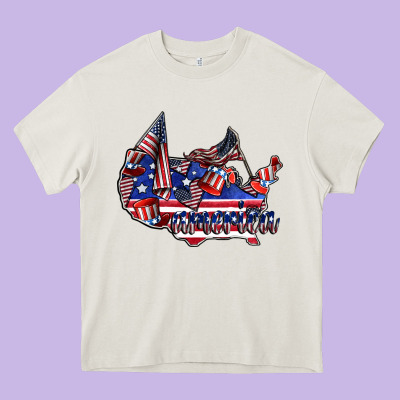 America Heavy Core Tee Designed By Cowhidedigitalart
