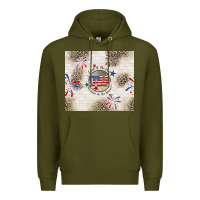 Army Green usa land of the free because of the brave Premium Hoodie - TumblerDesignByShophia